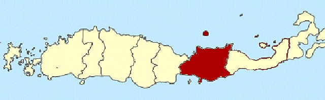 Map of Ende region on Flores